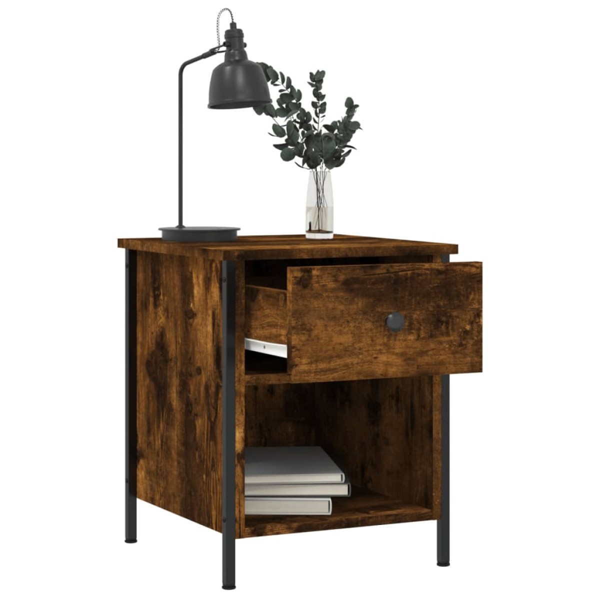 vidaXL Κομοδίνα 2 τεμ. Καπνιστή Δρυς 40x42x50 εκ. Επεξεργασμένο Ξύλο