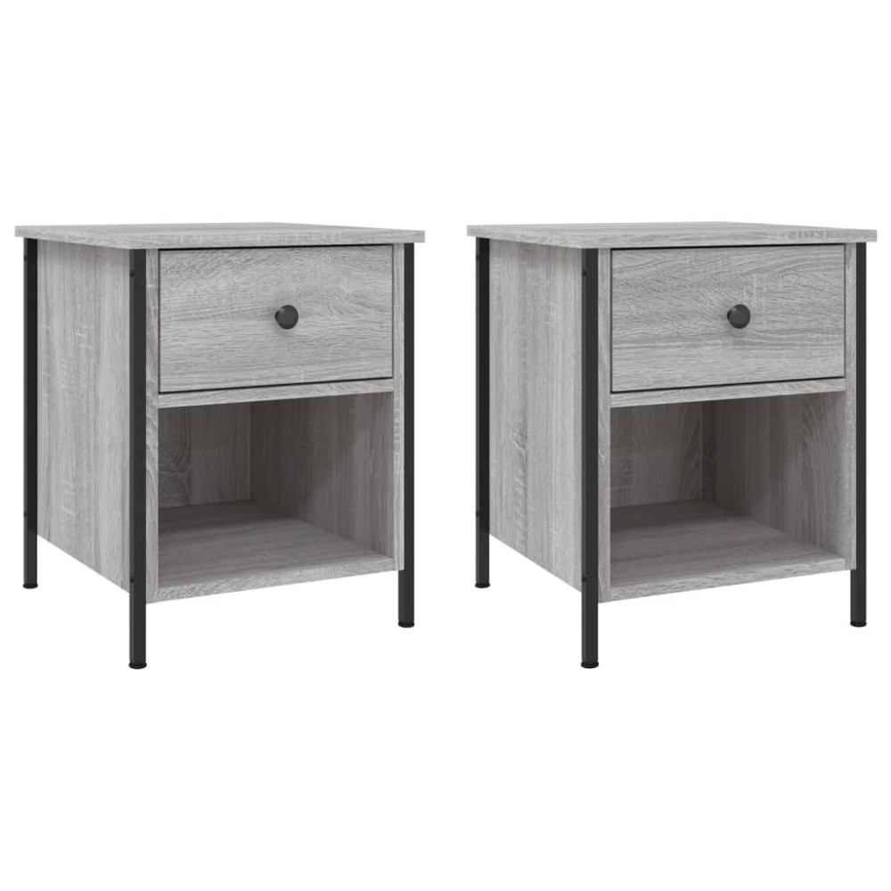 vidaXL Κομοδίνα 2 Τεμ. Γκρι Sonoma 40x42x50 εκ. από Επεξεργασμένο Ξύλο