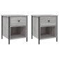 vidaXL Κομοδίνα 2 Τεμ. Γκρι Sonoma 40x42x50 εκ. από Επεξεργασμένο Ξύλο
