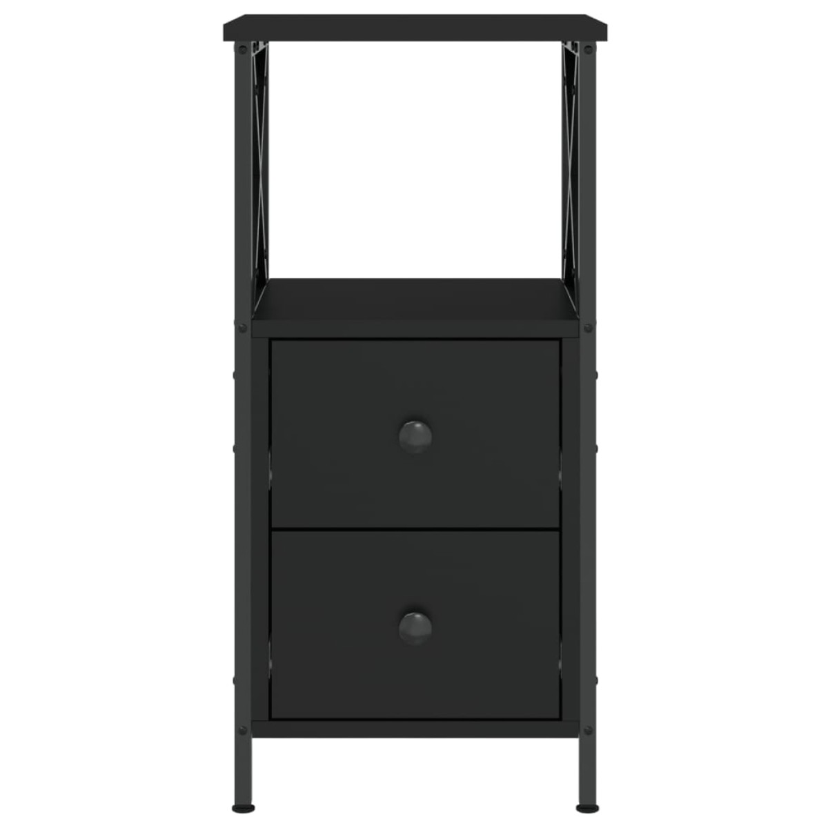 vidaXL Κομοδίνο Μαύρο 34 x 35,5 x 70 εκ. από Επεξεργασμένο Ξύλο