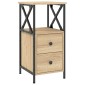 vidaXL Κομοδίνα 2 τεμ. Sonoma Δρυς 34x35,5x70 εκ. Επεξεργασμένο Ξύλο