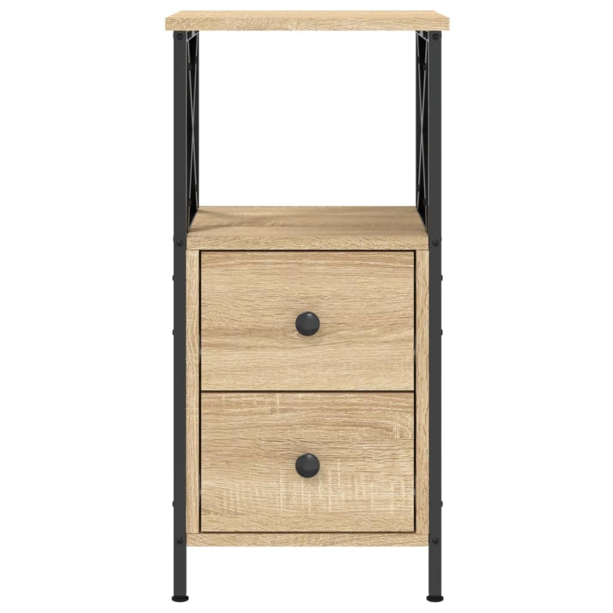 vidaXL Κομοδίνα 2 τεμ. Sonoma Δρυς 34x35,5x70 εκ. Επεξεργασμένο Ξύλο