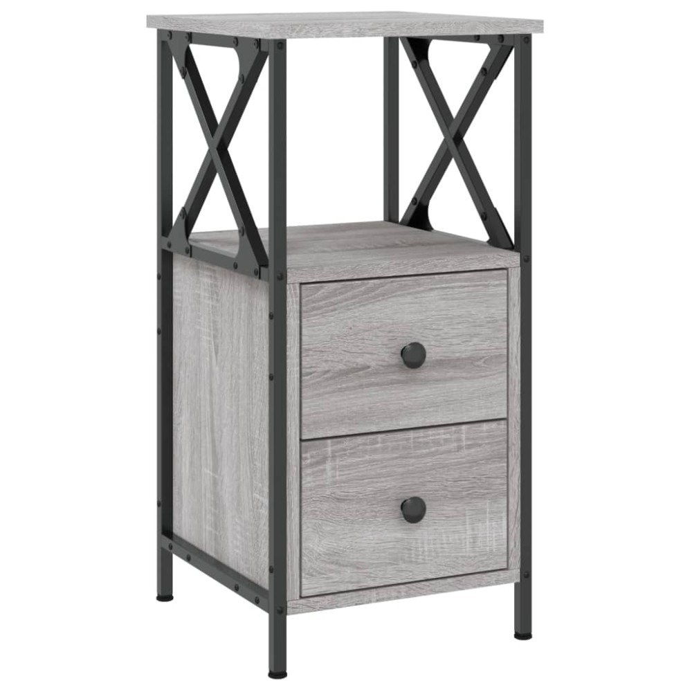 vidaXL Κομοδίνο Γκρι Sonoma 34 x 35,5 x 70 εκ. από Επεξεργασμένο Ξύλο