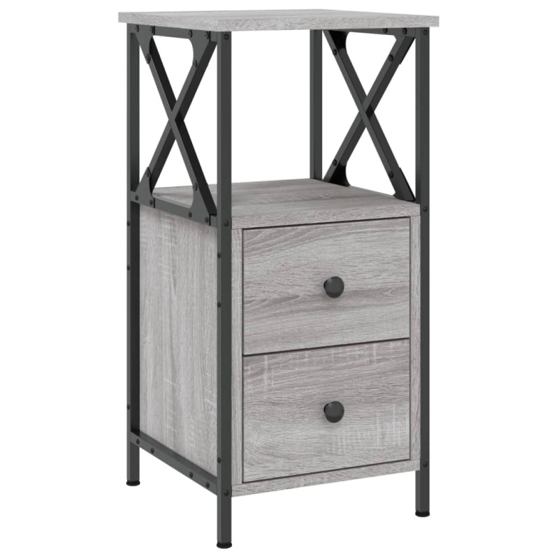 vidaXL Κομοδίνο Γκρι Sonoma 34 x 35,5 x 70 εκ. από Επεξεργασμένο Ξύλο