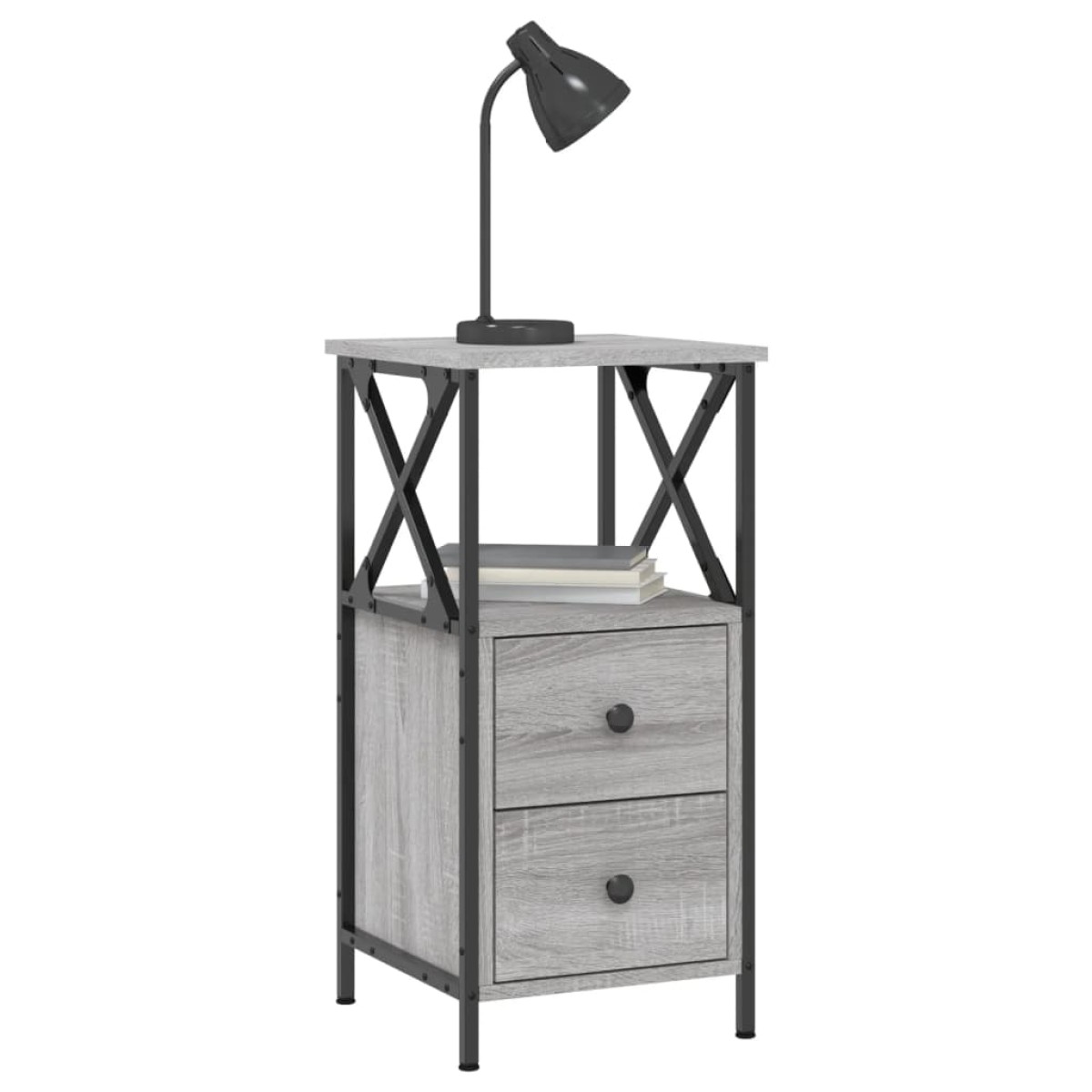 vidaXL Κομοδίνο Γκρι Sonoma 34 x 35,5 x 70 εκ. από Επεξεργασμένο Ξύλο