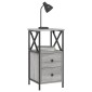 vidaXL Κομοδίνο Γκρι Sonoma 34 x 35,5 x 70 εκ. από Επεξεργασμένο Ξύλο