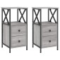 vidaXL Κομοδίνα 2 Τεμ. Γκρι Sonoma 34x35,5x70 εκ. Επεξεργασμένο Ξύλο