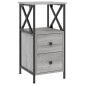 vidaXL Κομοδίνα 2 Τεμ. Γκρι Sonoma 34x35,5x70 εκ. Επεξεργασμένο Ξύλο