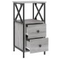 vidaXL Κομοδίνα 2 Τεμ. Γκρι Sonoma 34x35,5x70 εκ. Επεξεργασμένο Ξύλο