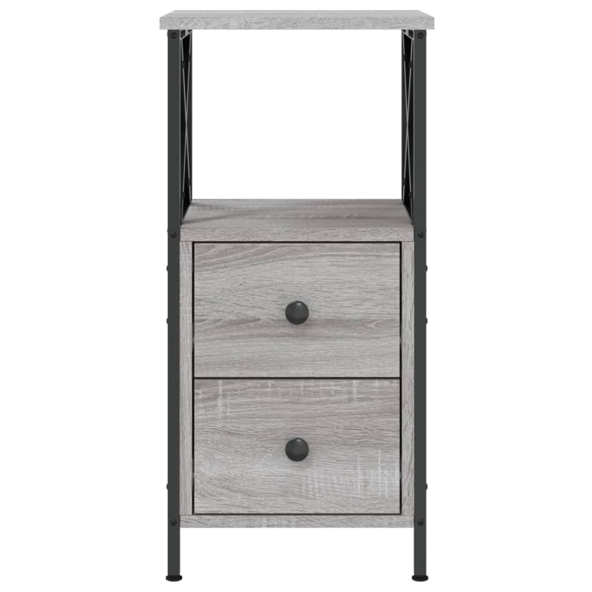 vidaXL Κομοδίνα 2 Τεμ. Γκρι Sonoma 34x35,5x70 εκ. Επεξεργασμένο Ξύλο