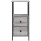 vidaXL Κομοδίνα 2 Τεμ. Γκρι Sonoma 34x35,5x70 εκ. Επεξεργασμένο Ξύλο