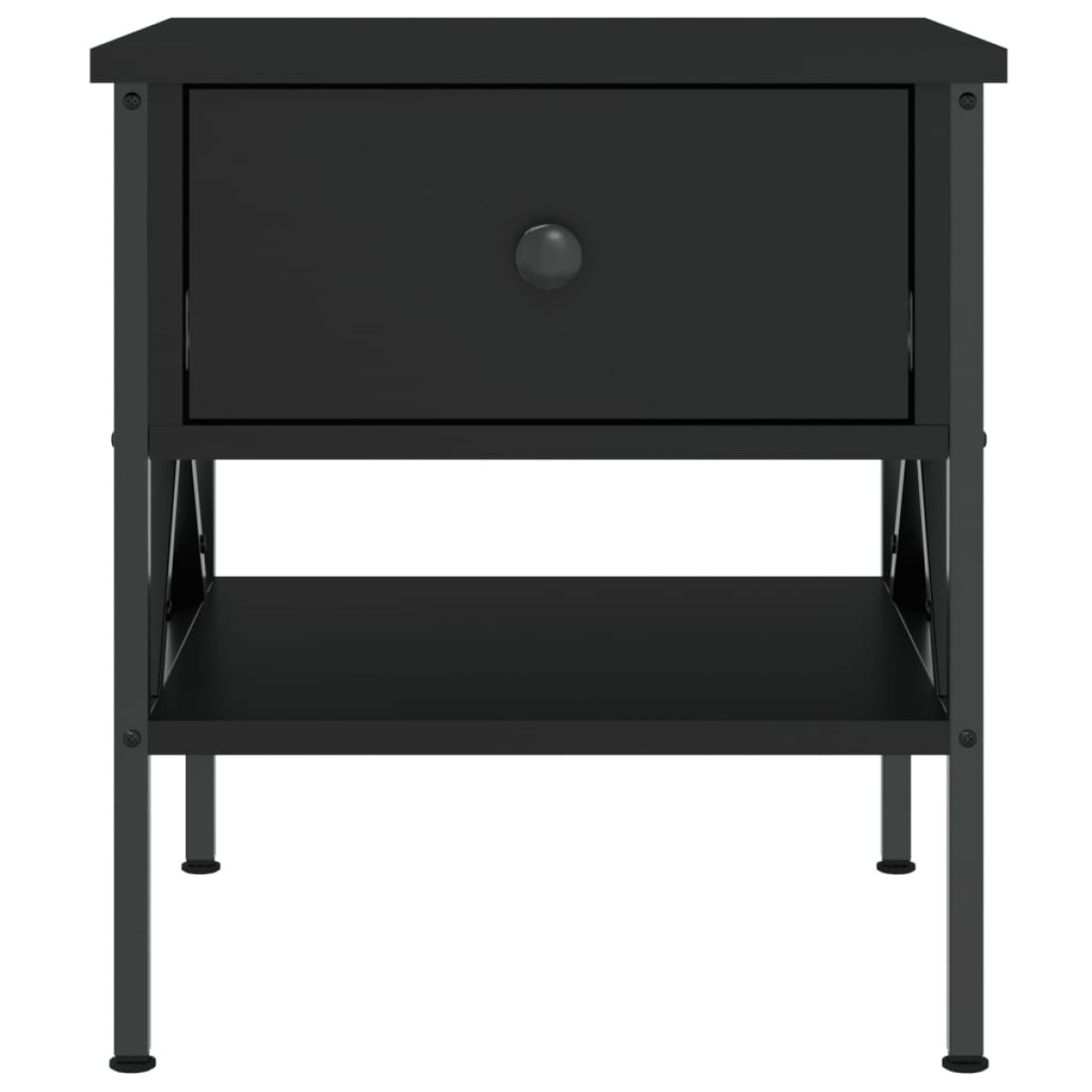 vidaXL Κομοδίνα 2 τεμ. Μαύρα 40 x 42 x 45 εκ. από Επεξεργασμένο Ξύλο