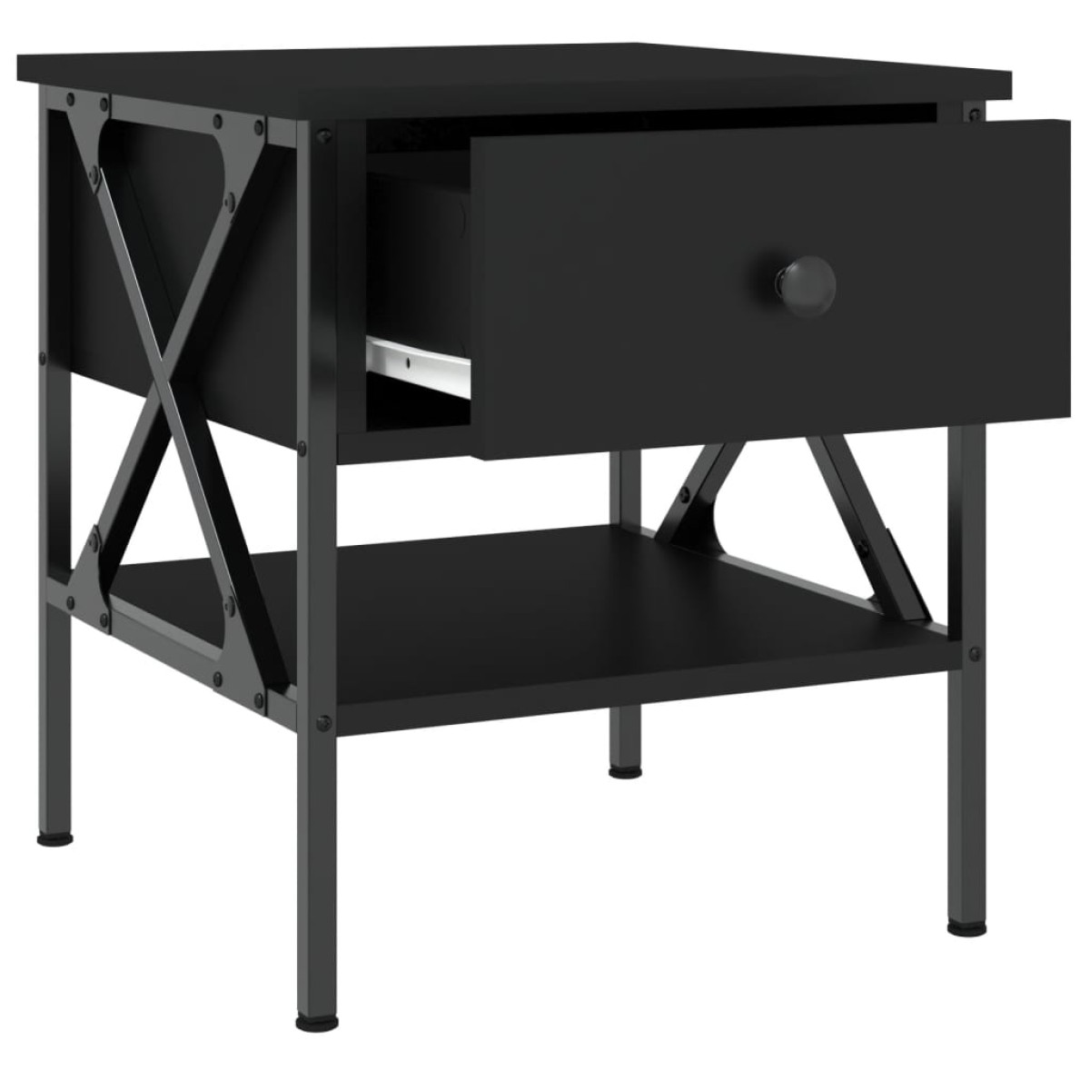 vidaXL Κομοδίνα 2 τεμ. Μαύρα 40 x 42 x 45 εκ. από Επεξεργασμένο Ξύλο