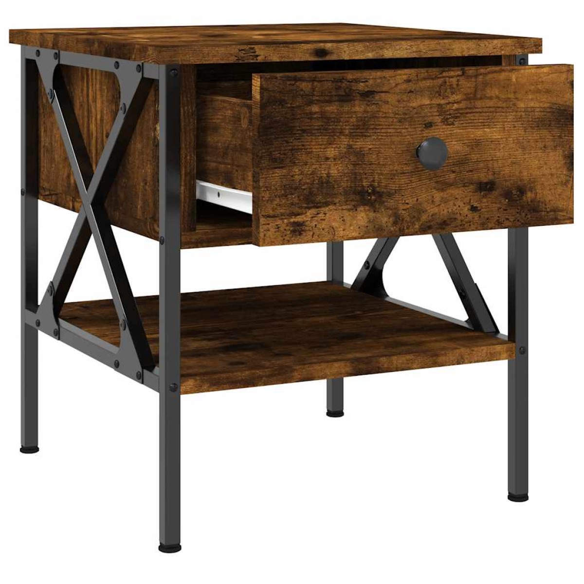 vidaXL Κομοδίνα 2 τεμ. Καπνιστή Δρυς 40x42x45 εκ. Επεξεργασμένο Ξύλο