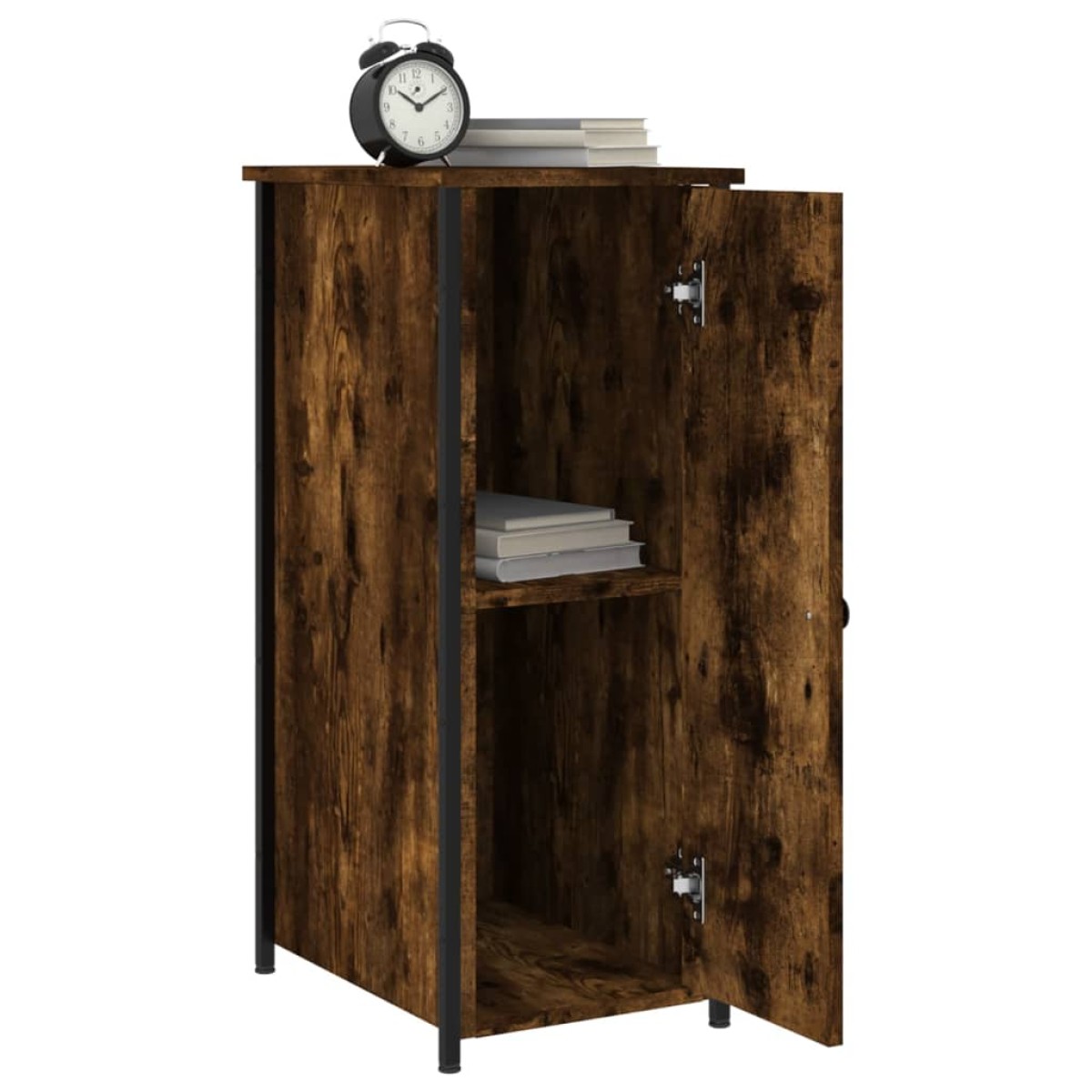 vidaXL Κομοδίνο Καπνιστή Δρυς 32 x 42 x 80 εκ. από Επεξεργασμένο Ξύλο