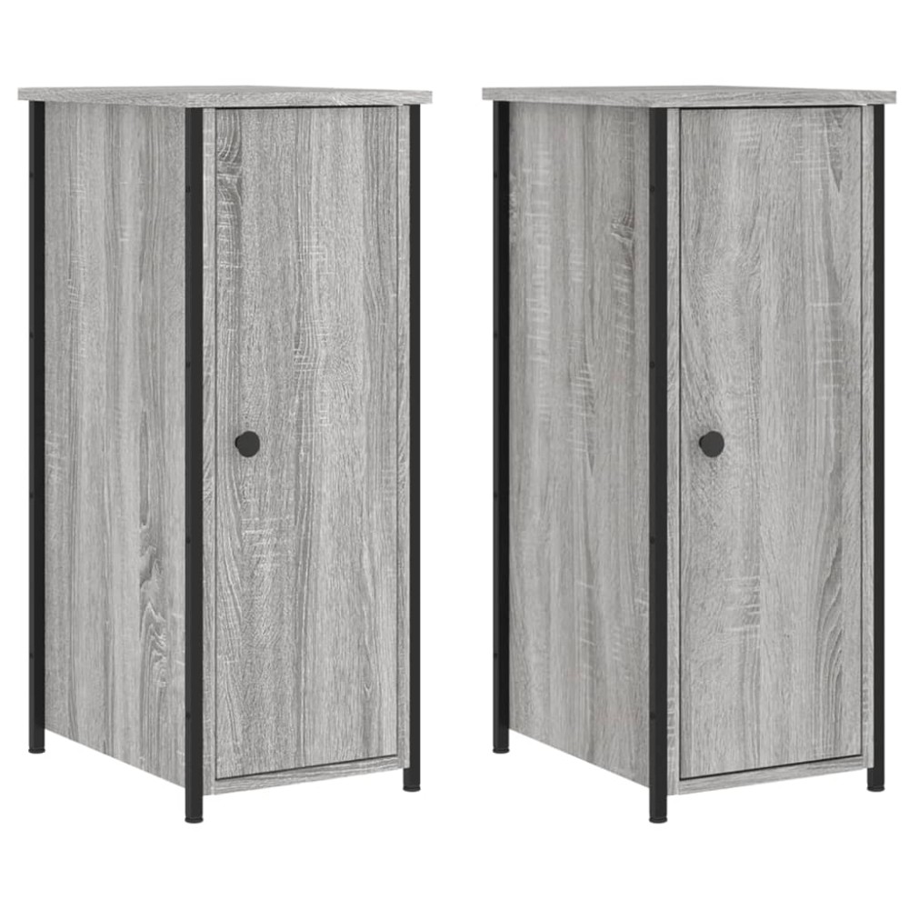 vidaXL Κομοδίνα 2 τεμ. Γκρι Sonoma 32x42x80 εκ. από Επεξεργασμένο Ξύλο