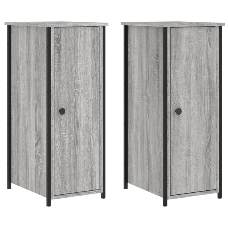 vidaXL Κομοδίνα 2 τεμ. Γκρι Sonoma 32x42x80 εκ. από Επεξεργασμένο Ξύλο