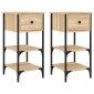 vidaXL Κομοδίνα 2 τεμ. Sonoma Δρυς 34x36x70 εκ. από Επεξεργασμένο Ξύλο