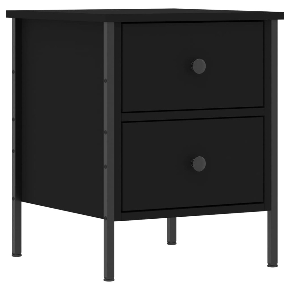 vidaXL Κομοδίνο Μαύρο 40 x 42 x 50 εκ. από Επεξεργασμένο Ξύλο