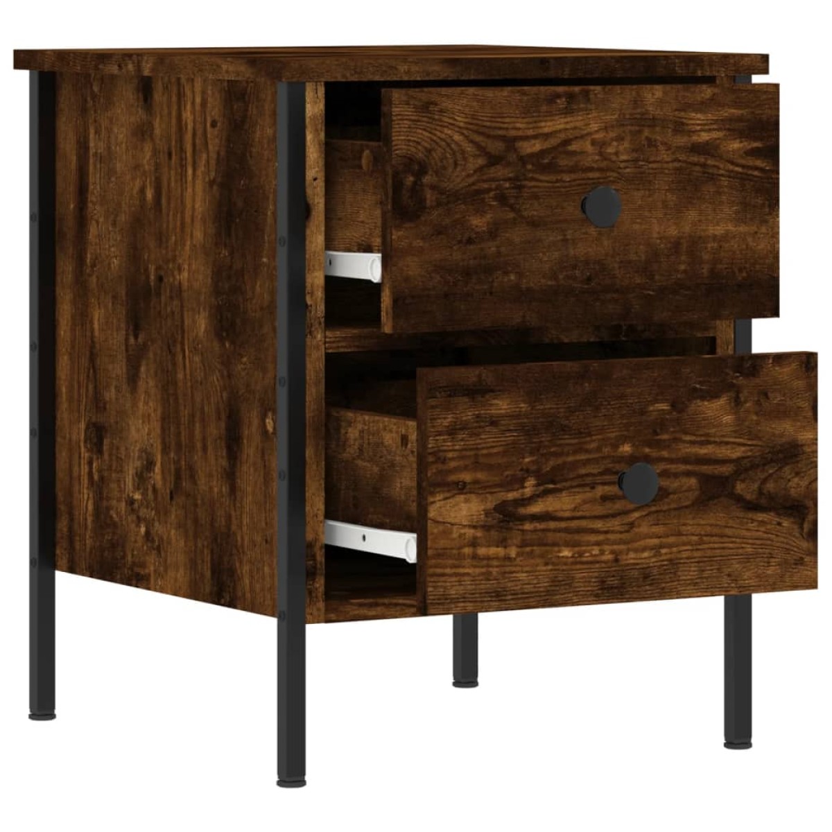 vidaXL Κομοδίνο Καπνιστή Δρυς 40 x 42 x 50 εκ. από Επεξεργασμένο Ξύλο