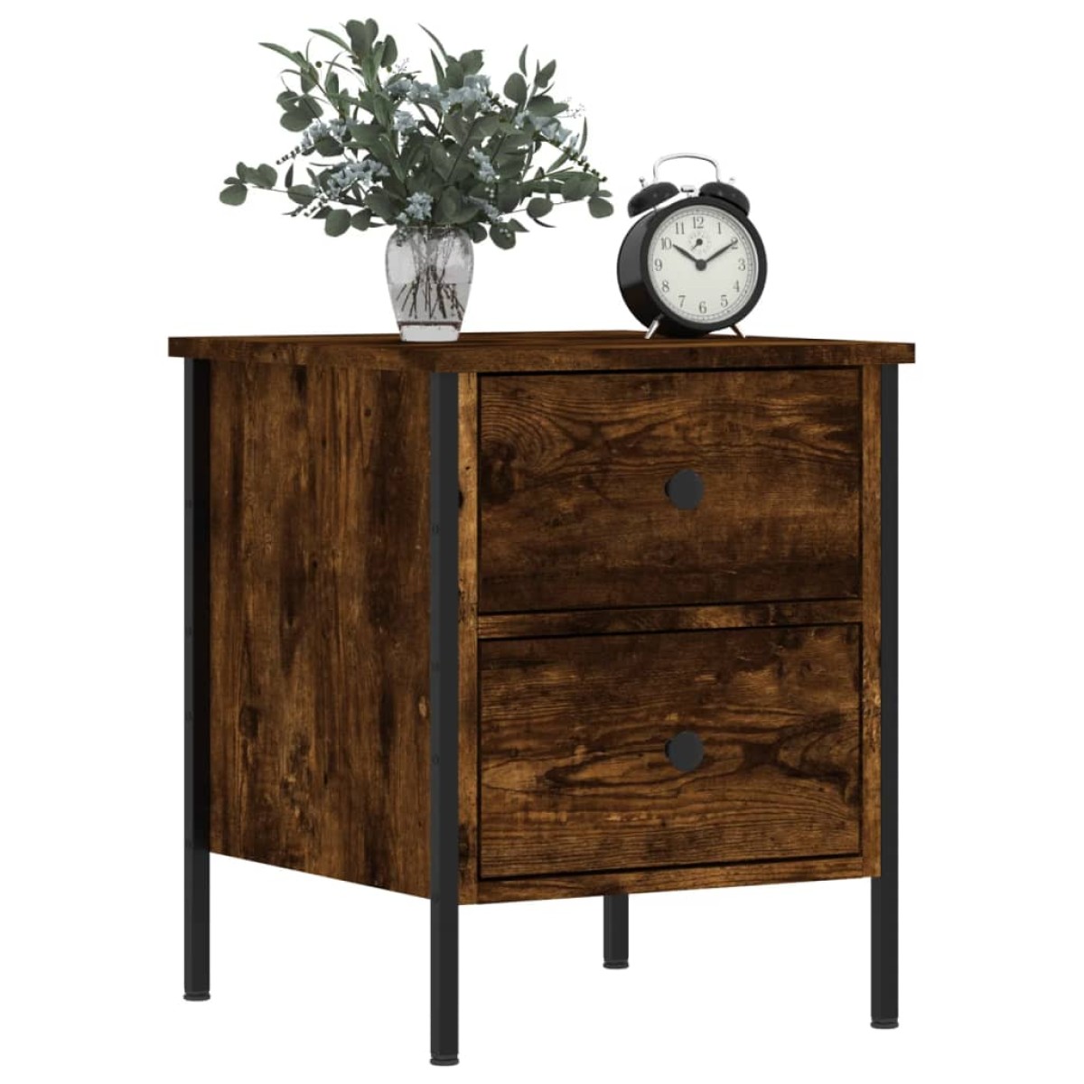 vidaXL Κομοδίνο Καπνιστή Δρυς 40 x 42 x 50 εκ. από Επεξεργασμένο Ξύλο