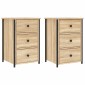 vidaXL Κομοδίνα 2 τεμ. Sonoma Δρυς 40 x 36 x 60 εκ. Επεξεργασμένο Ξύλο