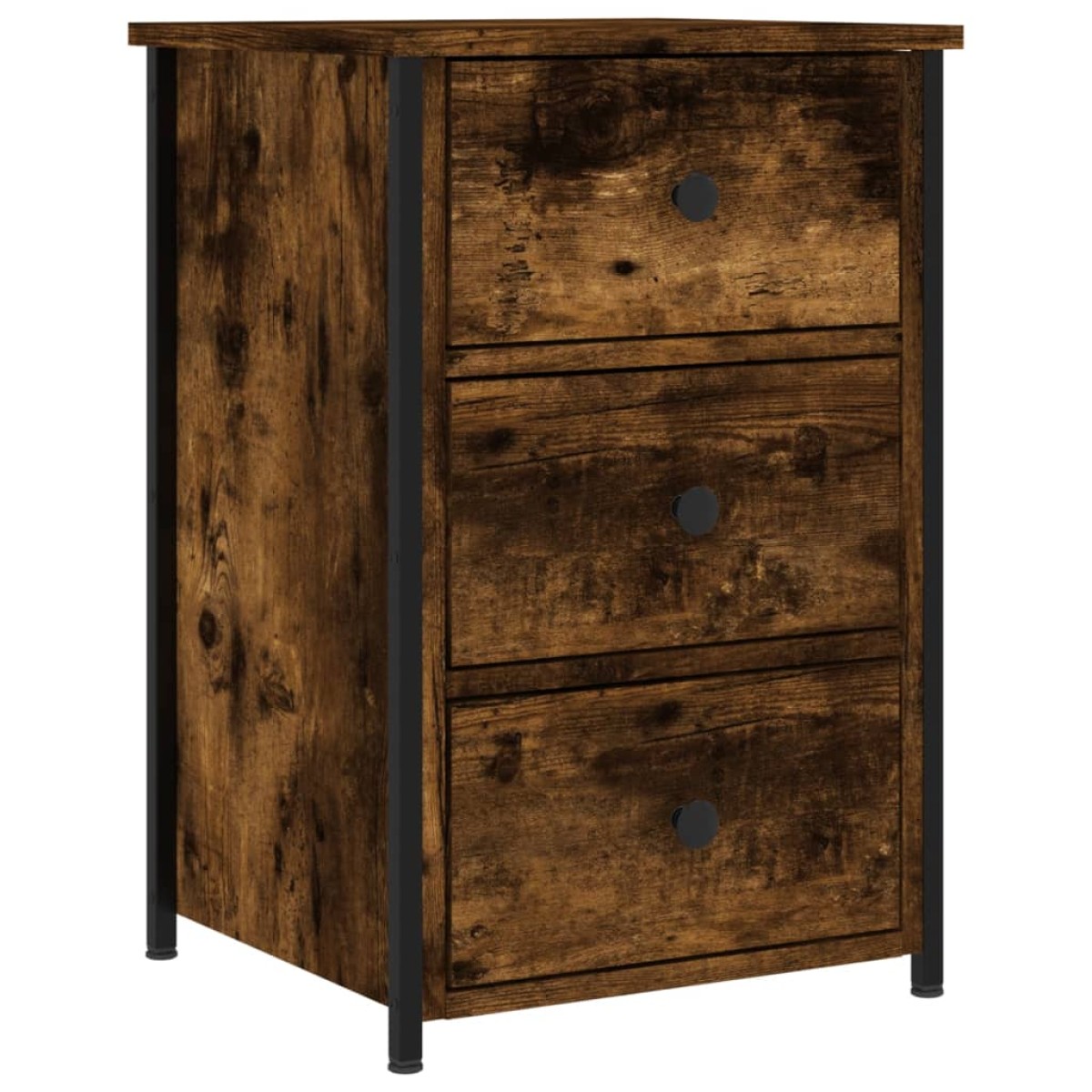 vidaXL Κομοδίνα 2 τεμ. Καπνιστή Δρυς 40 x 36 x 60 εκ. Επεξεργ. Ξύλο