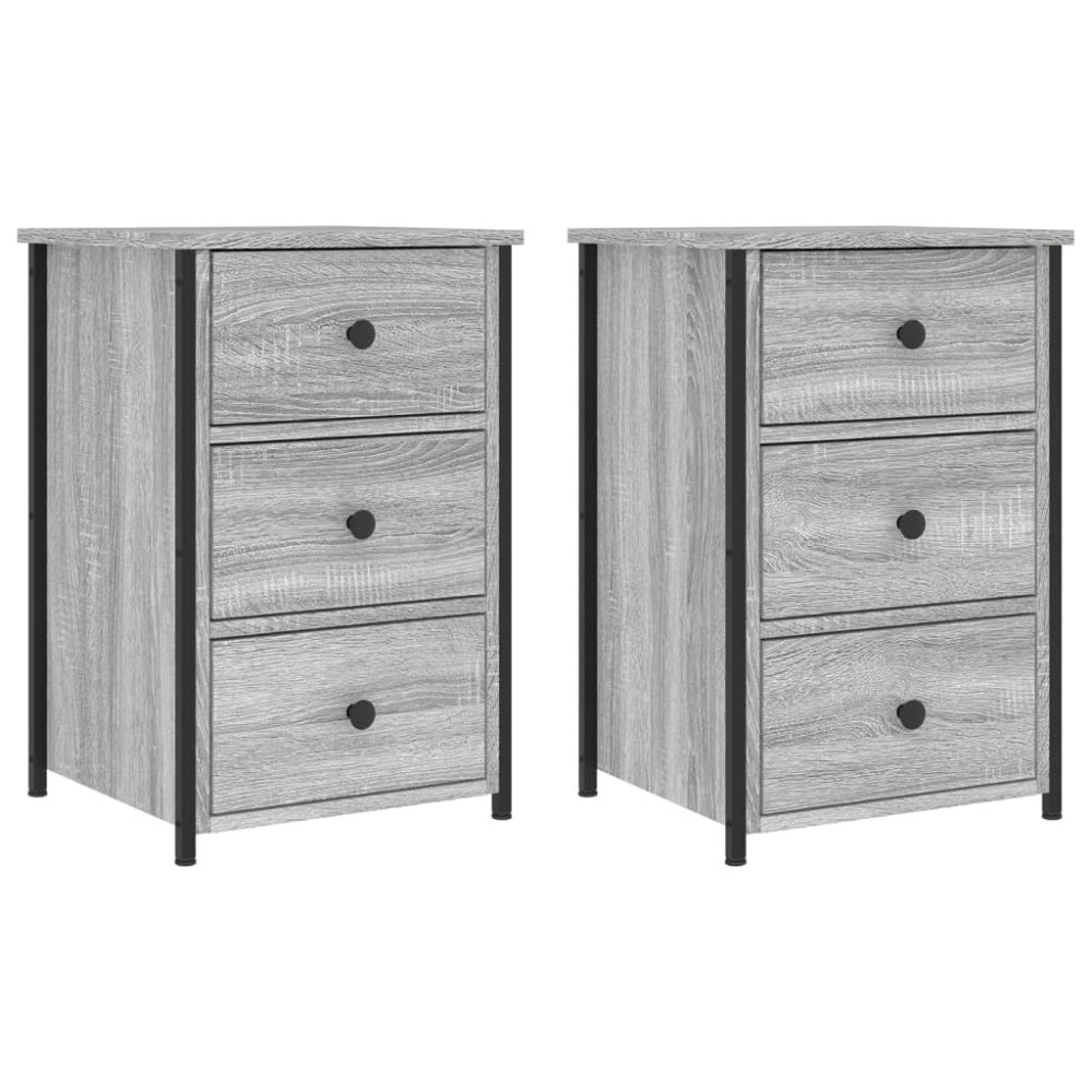 vidaXL Κομοδίνα 2 τεμ. Γκρι Sonoma 40x36x60 εκ. από Επεξεργασμένο Ξύλο