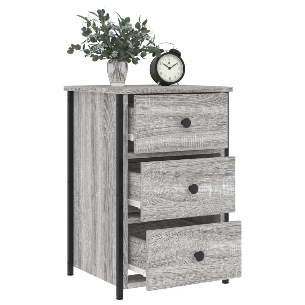 vidaXL Κομοδίνα 2 τεμ. Γκρι Sonoma 40x36x60 εκ. από Επεξεργασμένο Ξύλο