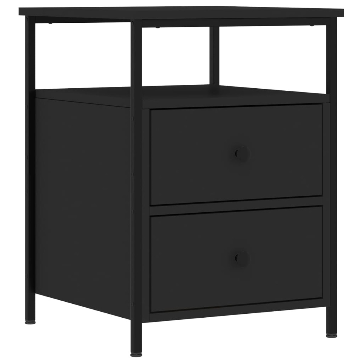 vidaXL Κομοδίνα 2 τεμ. Μαύρα 44 x 45 x 60 εκ. από Επεξεργασμένο Ξύλο