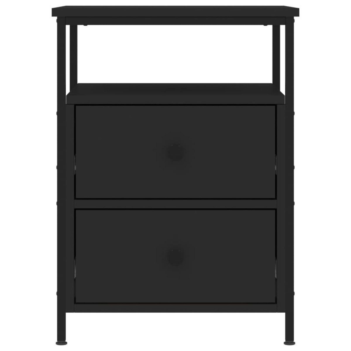 vidaXL Κομοδίνα 2 τεμ. Μαύρα 44 x 45 x 60 εκ. από Επεξεργασμένο Ξύλο
