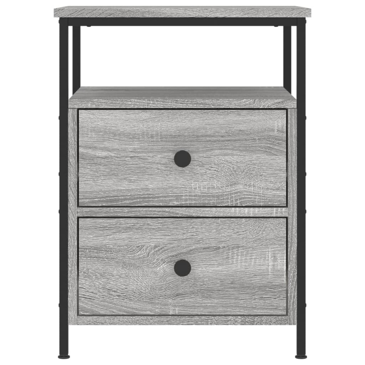 vidaXL Κομοδίνα 2 τεμ. Γκρι Sonoma 44x45x60 εκ. από Επεξεργασμένο Ξύλο