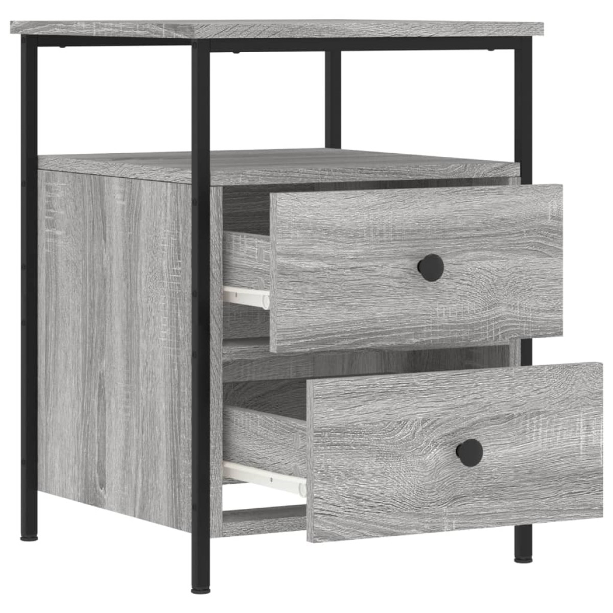 vidaXL Κομοδίνα 2 τεμ. Γκρι Sonoma 44x45x60 εκ. από Επεξεργασμένο Ξύλο