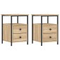 vidaXL Κομοδίνα 2 τεμ. Sonoma Δρυς 34x35,5x50 εκ. Επεξεργασμένο Ξύλο
