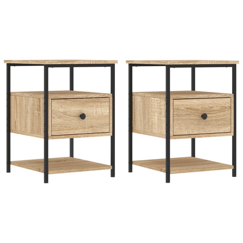vidaXL Κομοδίνα 2 τεμ. Sonoma Δρυς 40 x 42 x 56 εκ. από Επεξεργ. Ξύλο