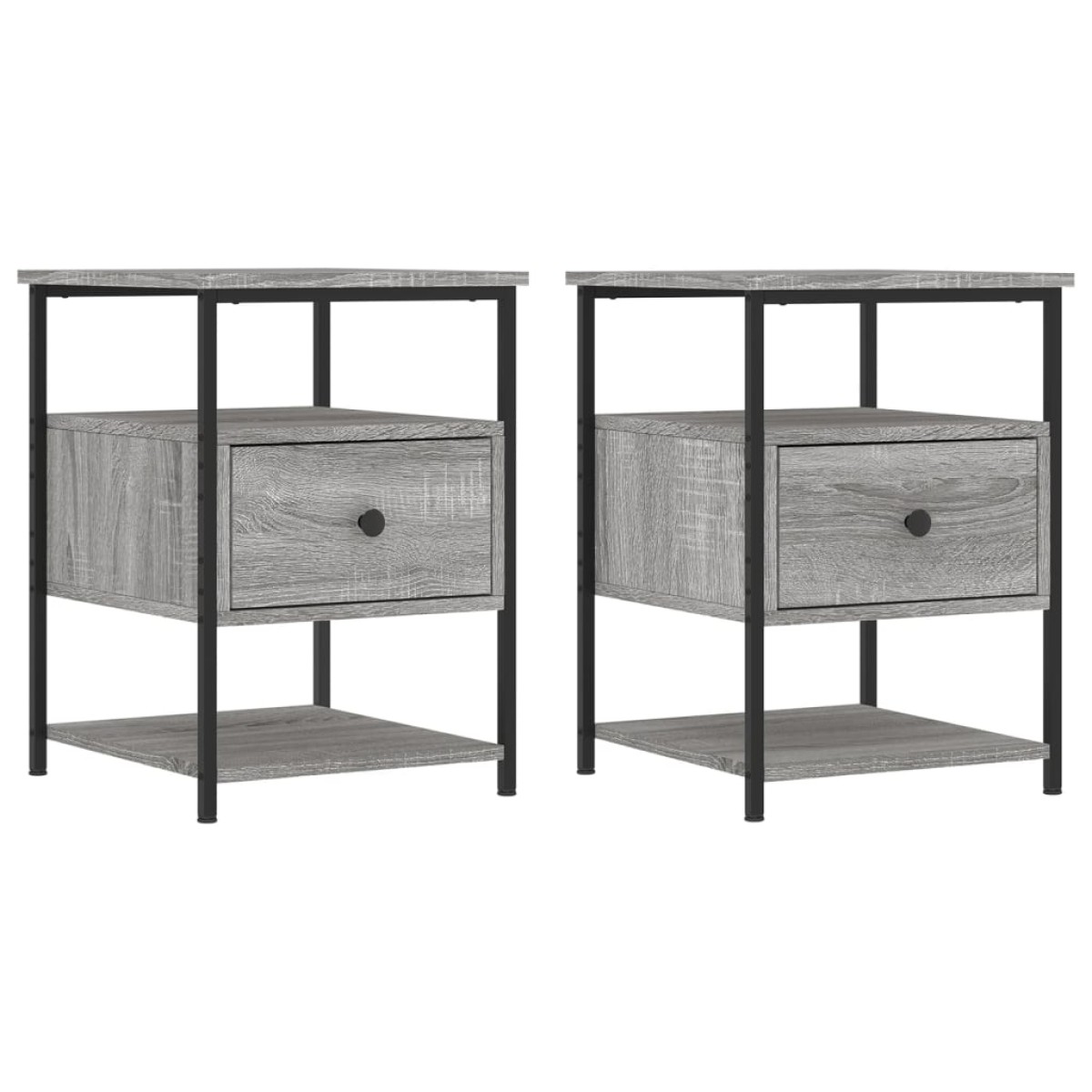 vidaXL Κομοδίνα 2 τεμ. Γκρι Sonoma 40 x 42 x 56 εκ. από Επεξεργ. Ξύλο