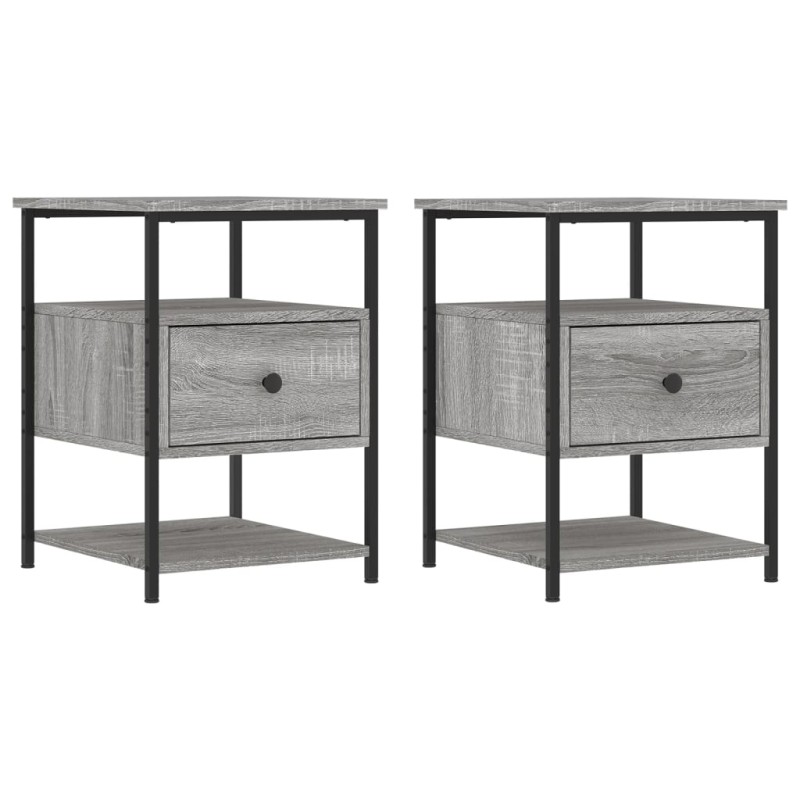 vidaXL Κομοδίνα 2 τεμ. Γκρι Sonoma 40 x 42 x 56 εκ. από Επεξεργ. Ξύλο