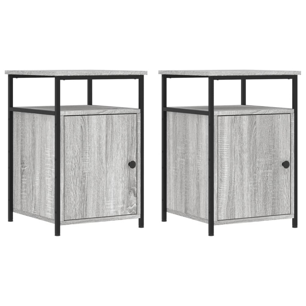 vidaXL Κομοδίνα 2 τεμ. Γκρι Sonoma 40x42x60εκ. από Επεξεργασμένο Ξύλο