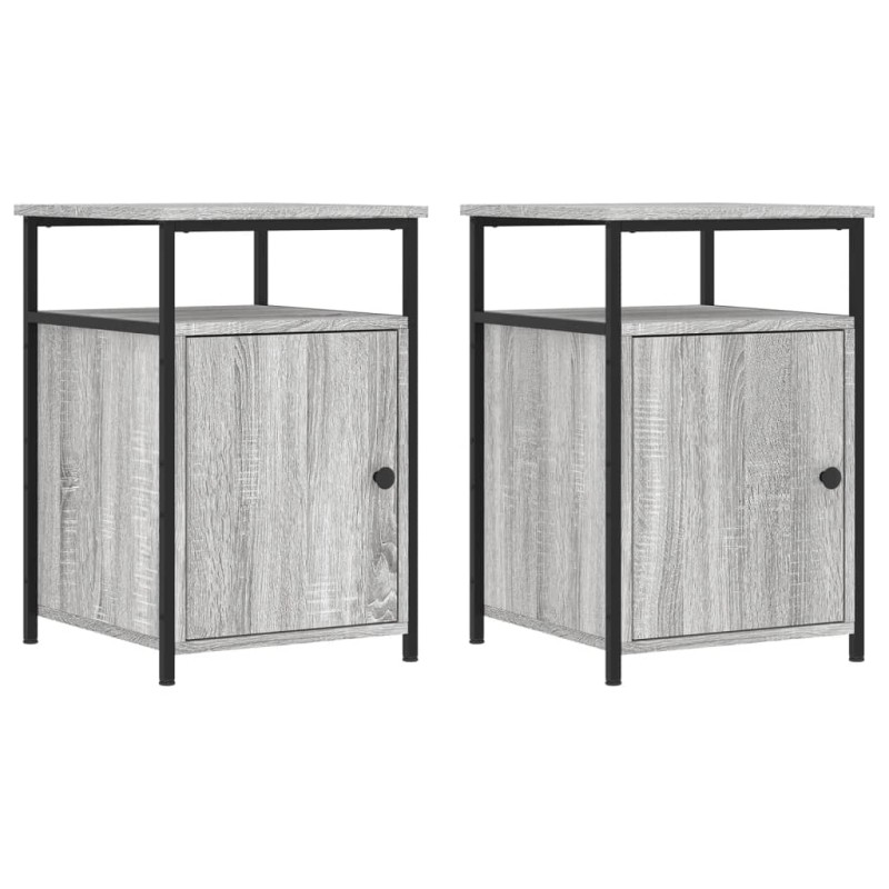 vidaXL Κομοδίνα 2 τεμ. Γκρι Sonoma 40x42x60εκ. από Επεξεργασμένο Ξύλο