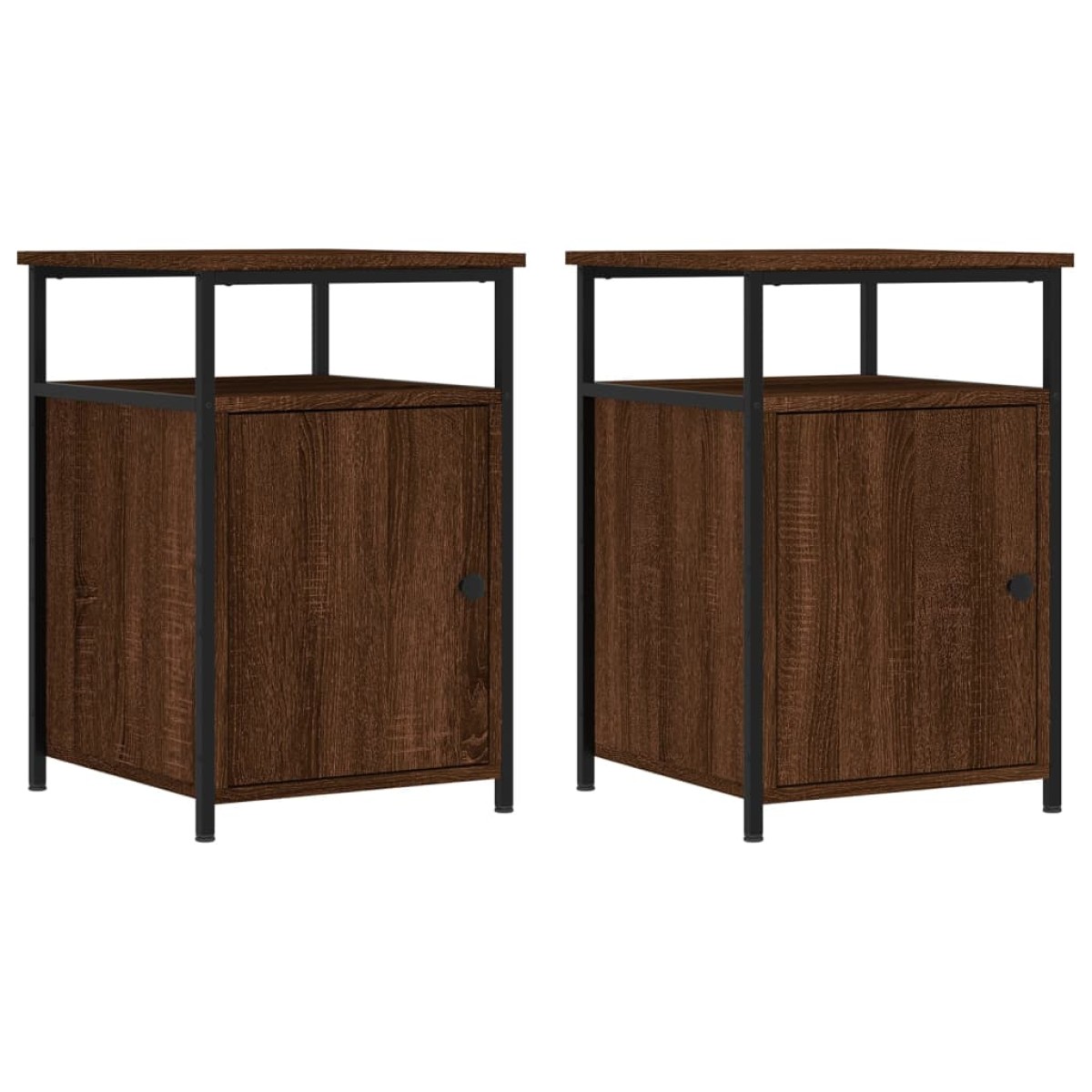vidaXL Κομοδίνα 2 τεμ. Καφέ Δρυ 40x42x60 εκ. από Επεξεργ. Ξύλο