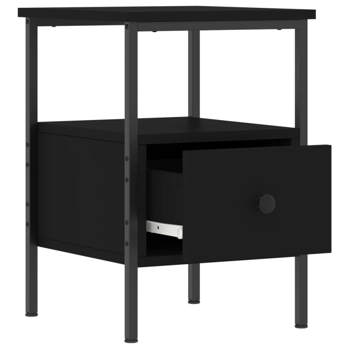 vidaXL Κομοδίνο Μαύρο 34 x 36 x 50 εκ. από Επεξεργασμένο Ξύλο