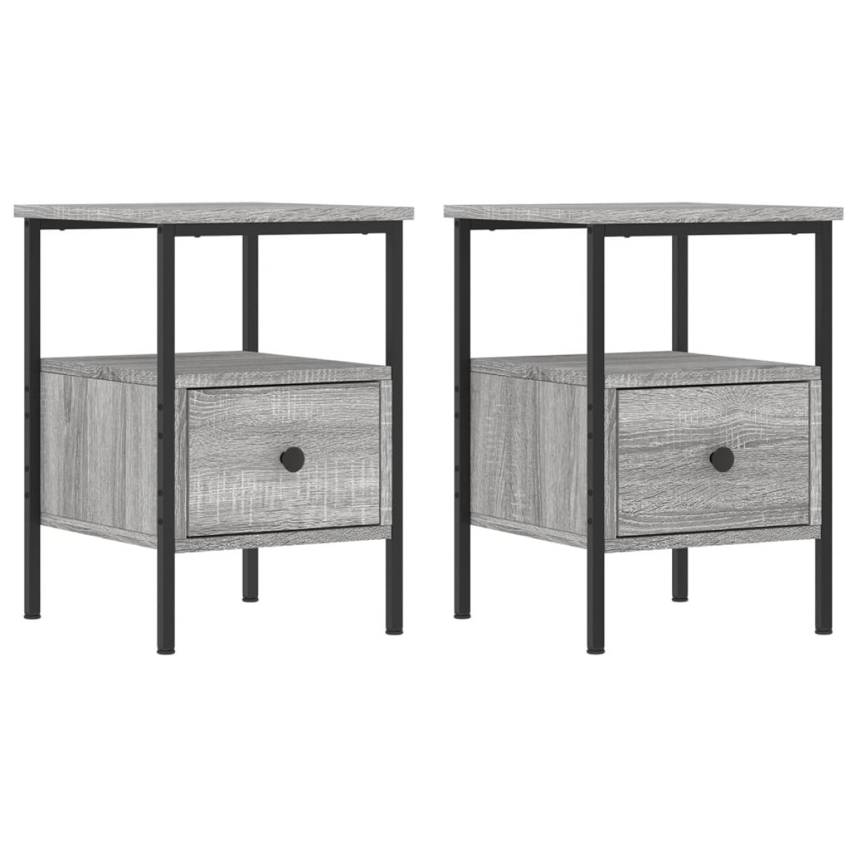 vidaXL Κομοδίνα 2 τεμ. Γκρι Sonoma 34 x 36 x 50 εκ. Επεξεργασμένο Ξύλο