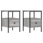 vidaXL Κομοδίνα 2 τεμ. Γκρι Sonoma 34 x 36 x 50 εκ. Επεξεργασμένο Ξύλο