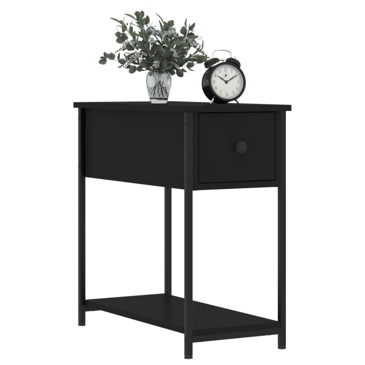vidaXL Κομοδίνο Μαύρο 30 x 60 x 60 εκ. από Επεξεργασμένο Ξύλο