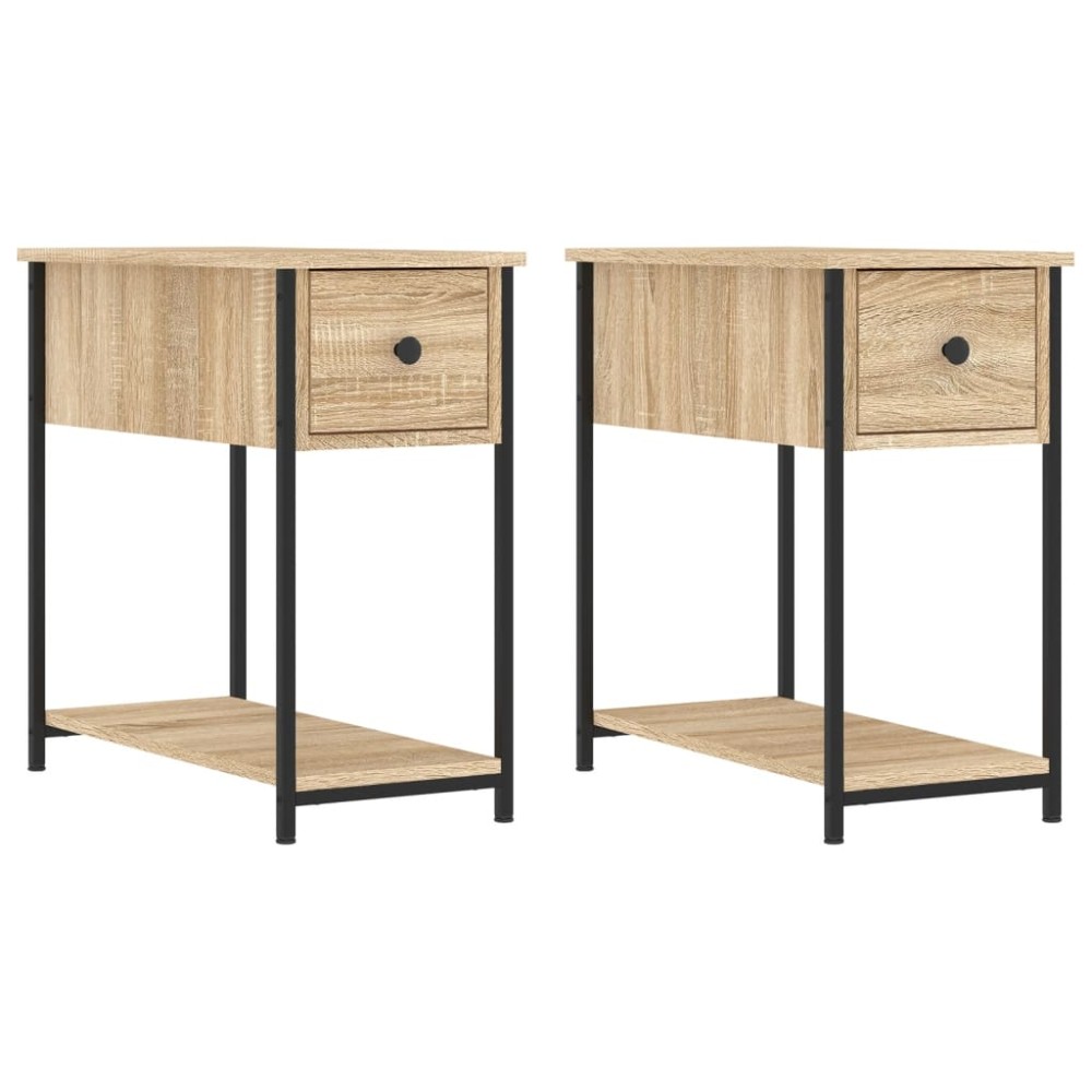 vidaXL Κομοδίνα 2 τεμ. Sonoma Δρυς 30 x 60 x 60 εκ. από Επεξεργ. Ξύλο