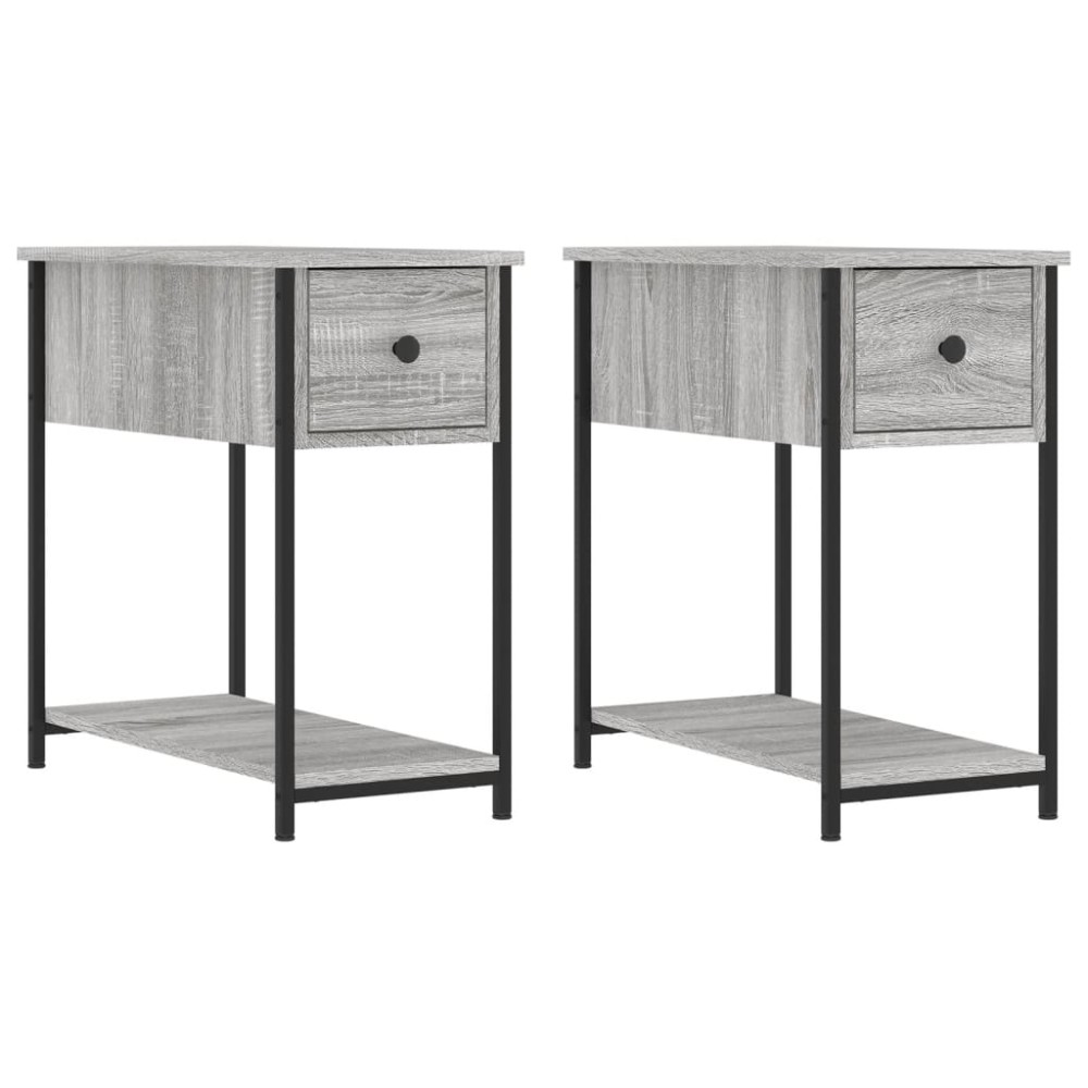 vidaXL Κομοδίνα 2 τεμ. Γκρι Sonoma 30 x 60 x 60 εκ. από Επεξεργ. Ξύλο