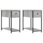 vidaXL Κομοδίνα 2 τεμ. Γκρι Sonoma 30 x 60 x 60 εκ. από Επεξεργ. Ξύλο