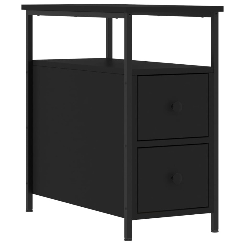 vidaXL Κομοδίνο Μαύρο 30 x 60 x 60 εκ. από Επεξεργασμένο Ξύλο