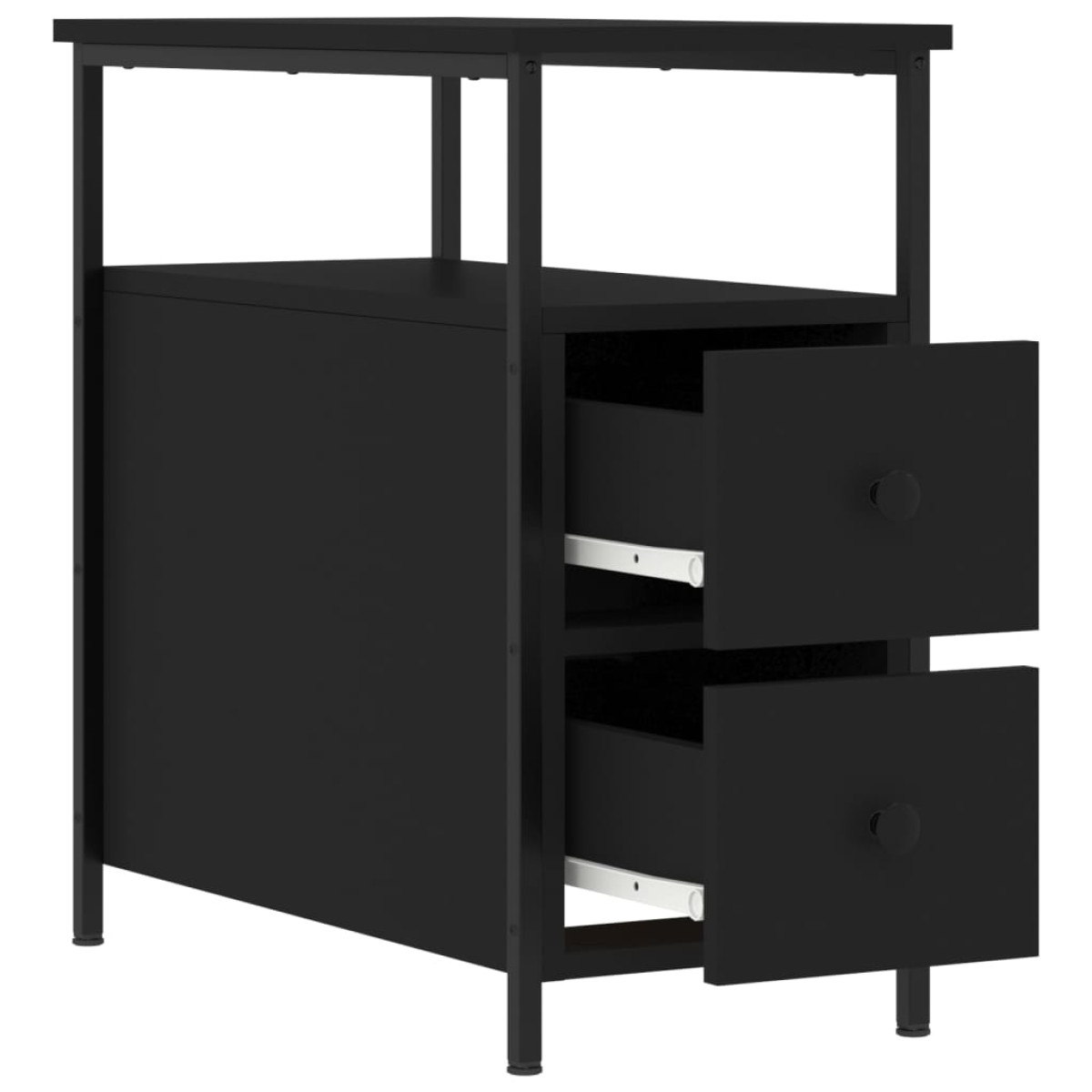 vidaXL Κομοδίνα 2 τεμ. Μαύρα 30 x 60 x 60 εκ. από Επεξεργασμένο Ξύλο