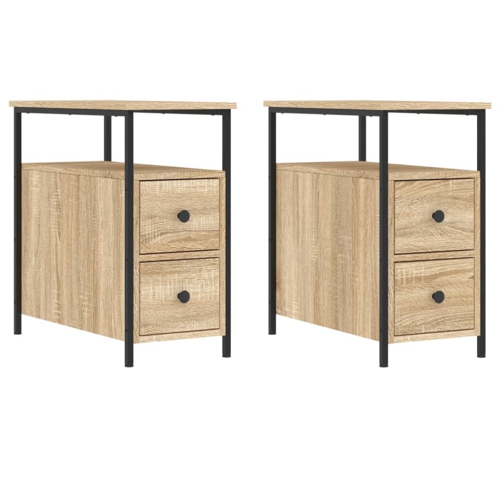 vidaXL Κομοδίνα 2 τεμ. Sonoma Δρυς 30 x 60 x 60 εκ. από Επεξεργ. Ξύλο